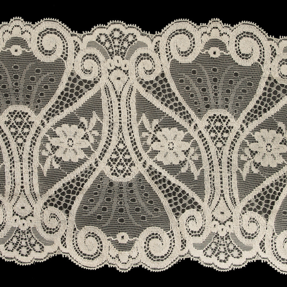 Beige Double Border Lace Trim - 7.25