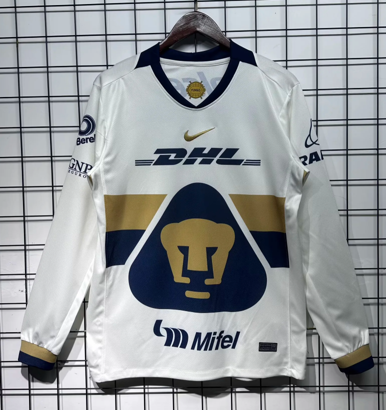 2025/2026 Long Sleeve Pumas UNAM Home Football Shirt 1:1 Thai Quality