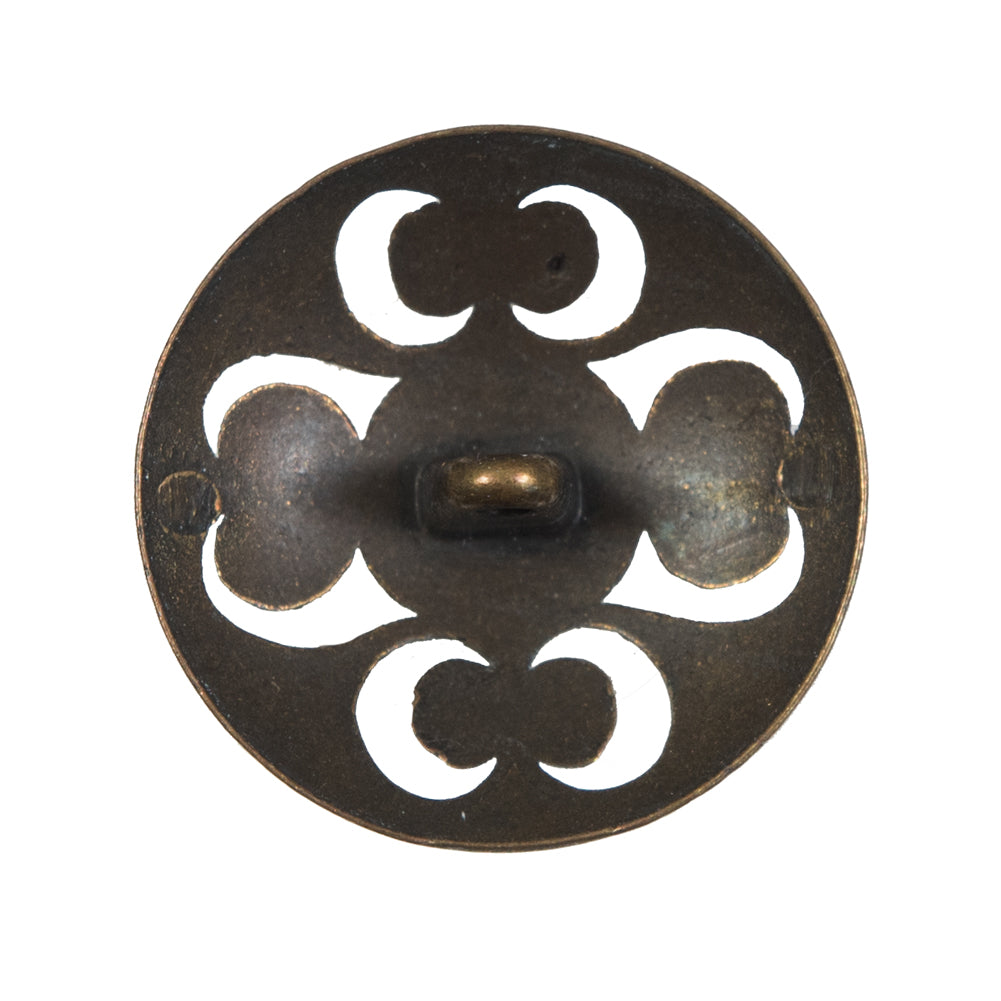 Gold and White Etched Metal Shank Back Button - 44L/28mm - Joann Fabrics