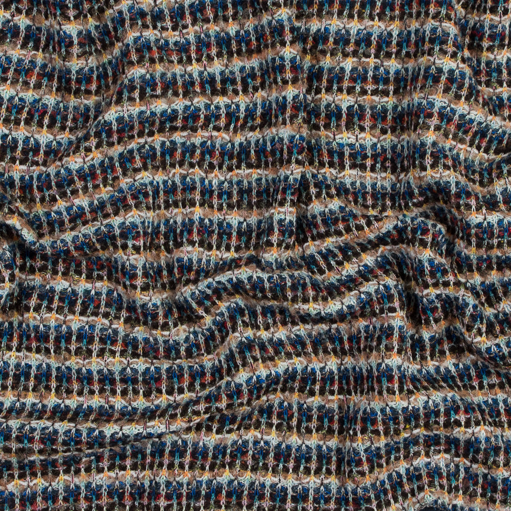 Italian Cobalt and Gamboge Striped Wool Knit - Joann Fabrics