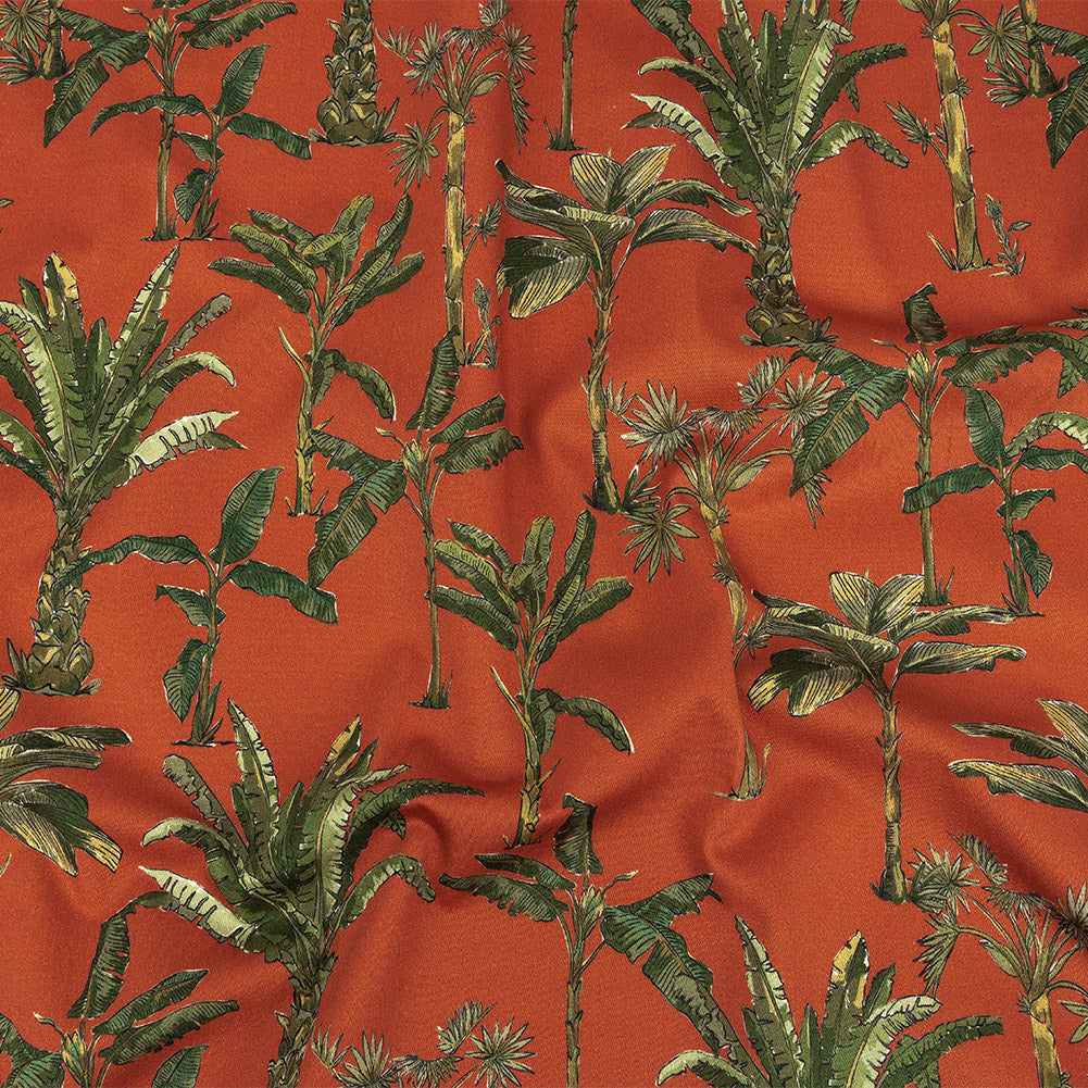 Mood Exclusive Red Orange Heart of Palm Stretch Cotton Sateen - Joann Fabrics