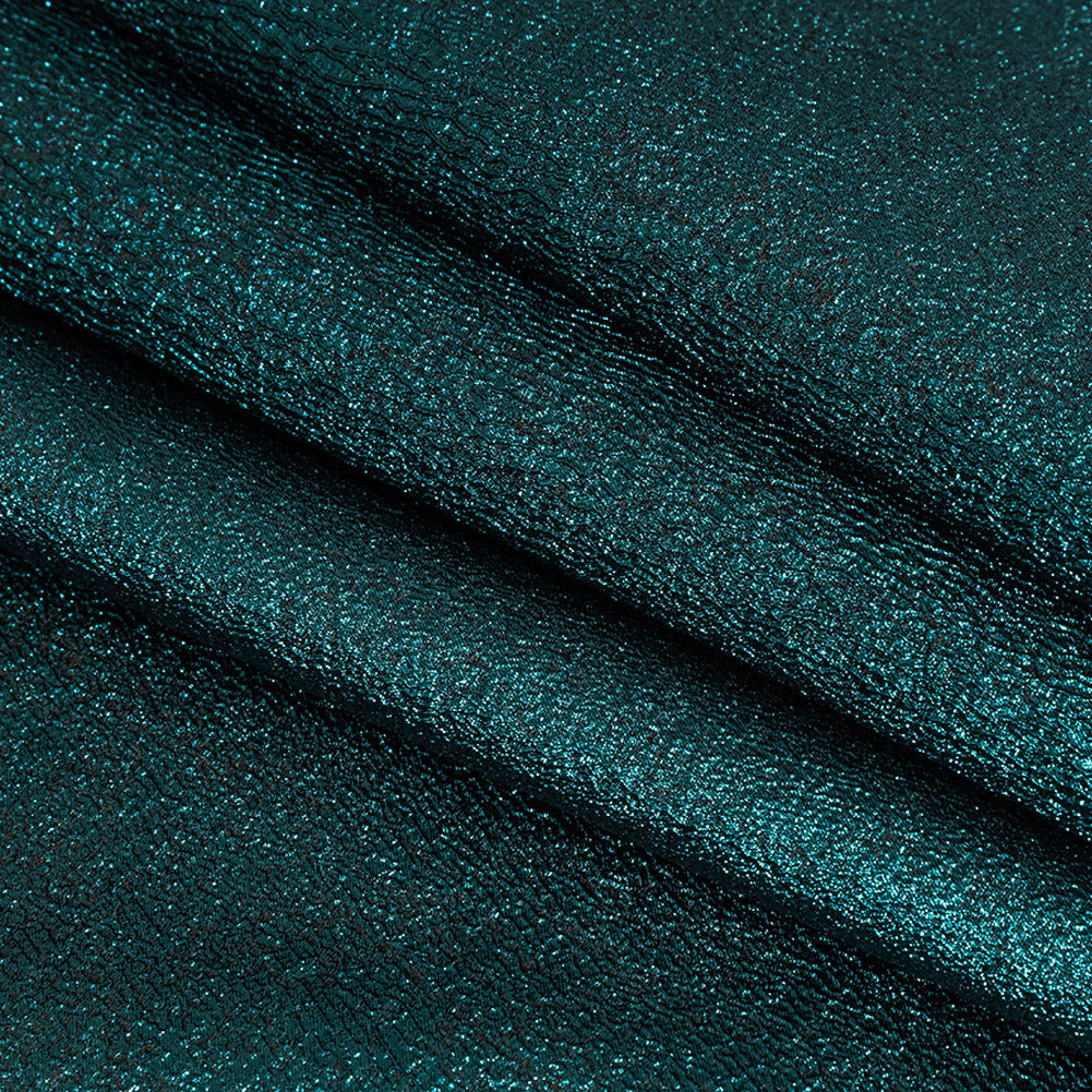 Metallic Teal and Black Crackle Luxury Brocade - Joann Fabrics