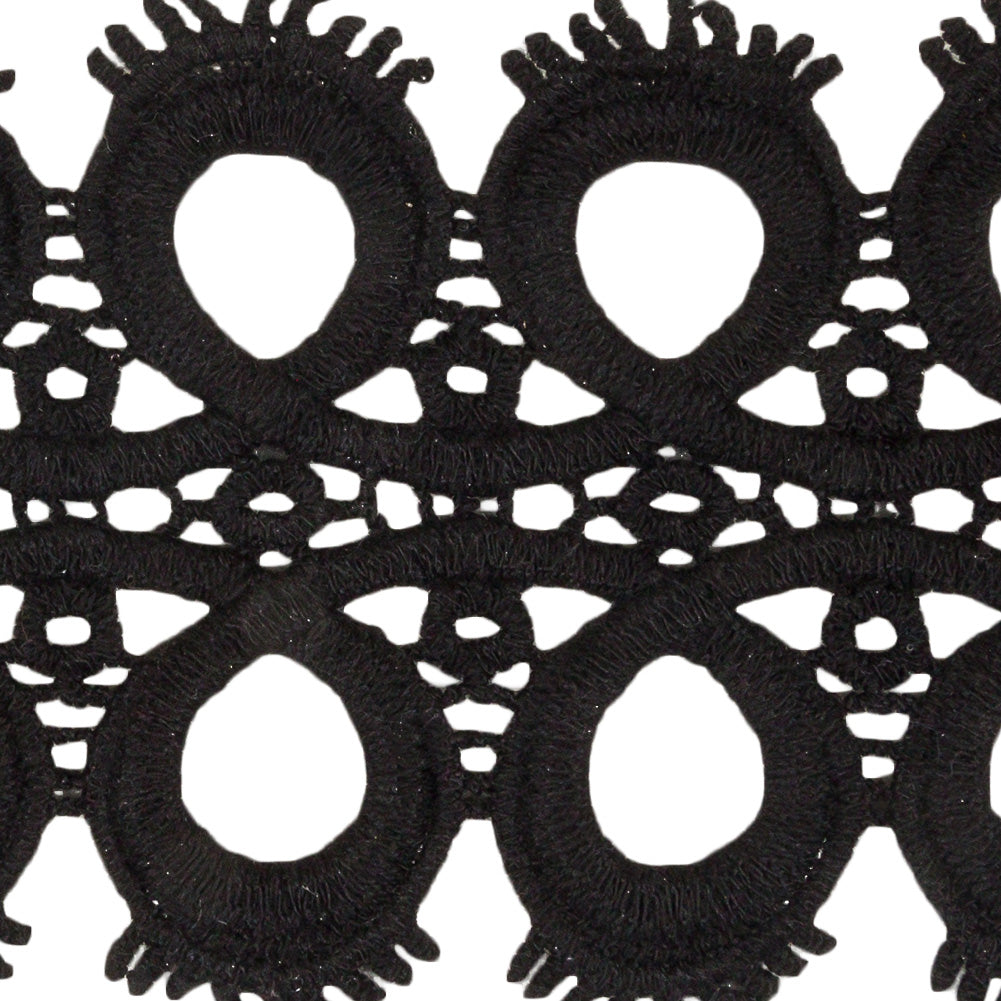 Black Circles and Loop de Loops Lace Trim - 3
