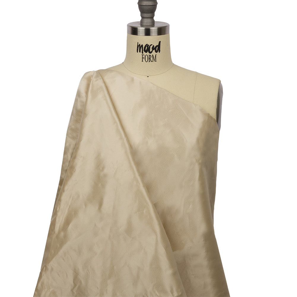 Cream Stiff Silk Satin with Metal Threads - Joann Fabrics