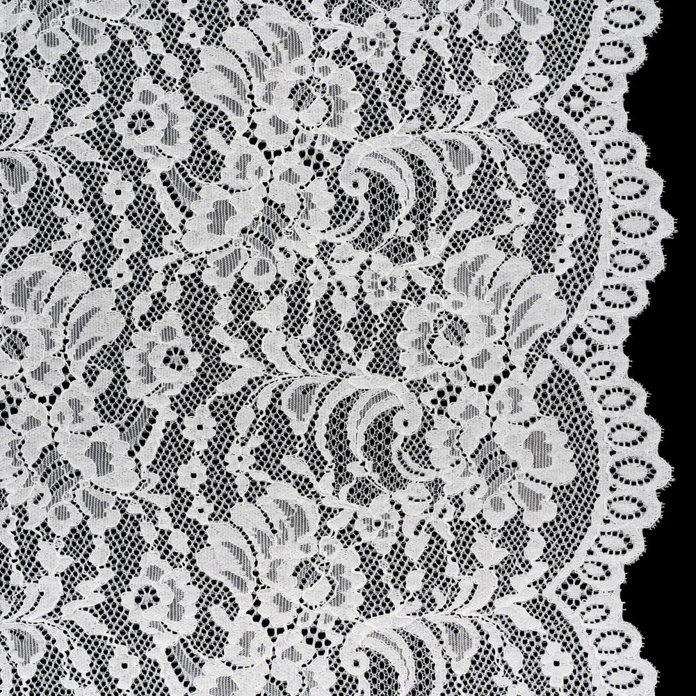 Stretch Corded Lace with Finished Edges - Ivory Flower Garden - Joann Fabrics