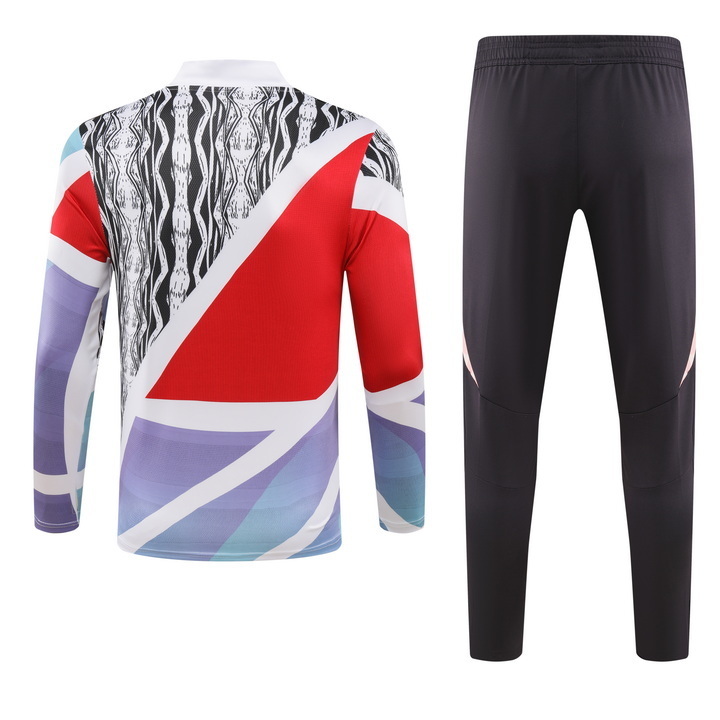 2024/2025 Arsenal Half-Pull Training Suit Red And Blue print Football Shirt 1:1 Thai Quality Set