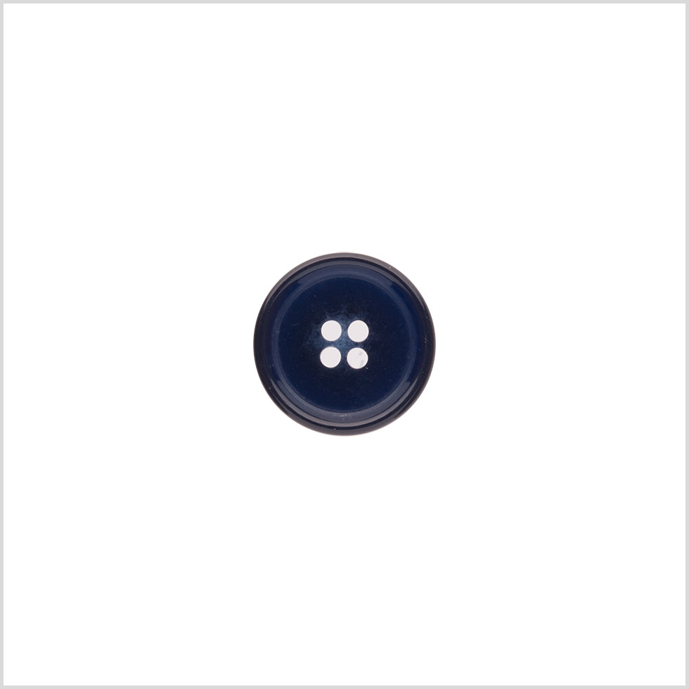 Italian Shiny Navy Rimmed 4-Hole Button - 24L/15mm - Joann Fabrics