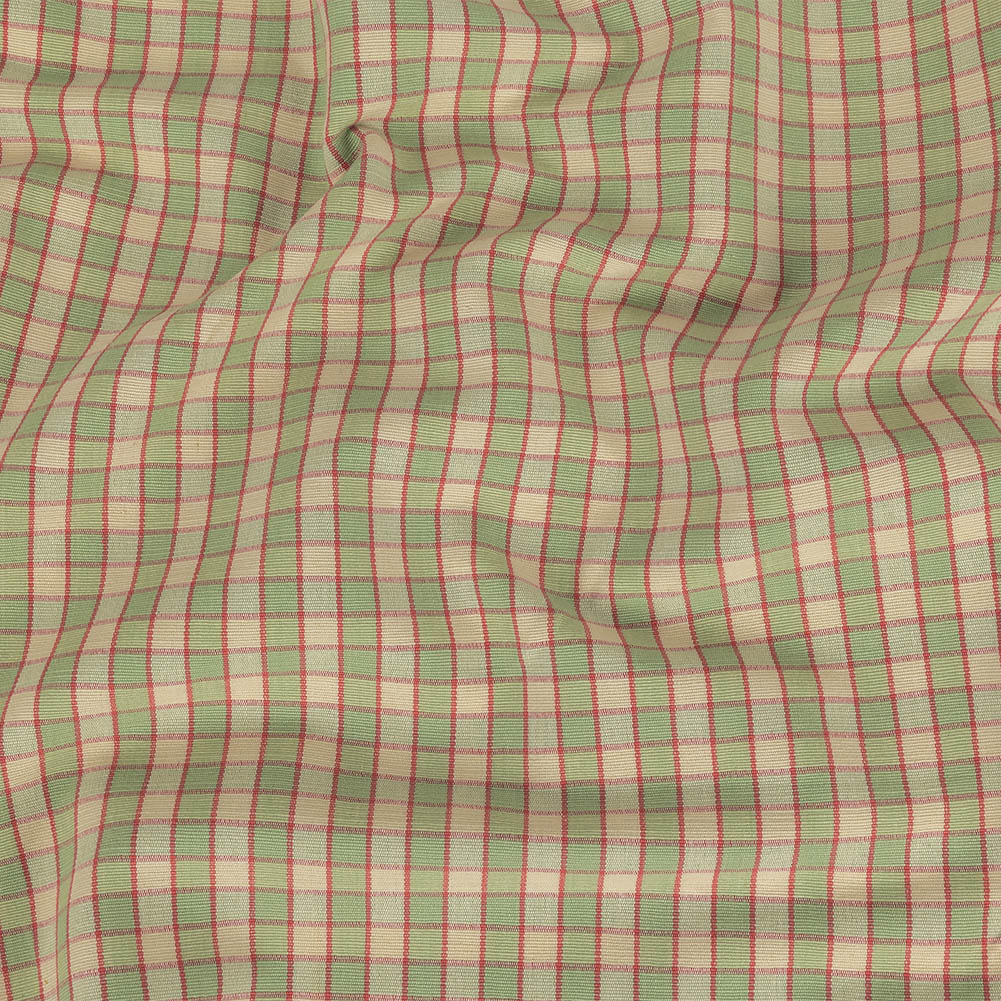 Mint Green and Red Checked Handwoven Cotton - Joann Fabrics