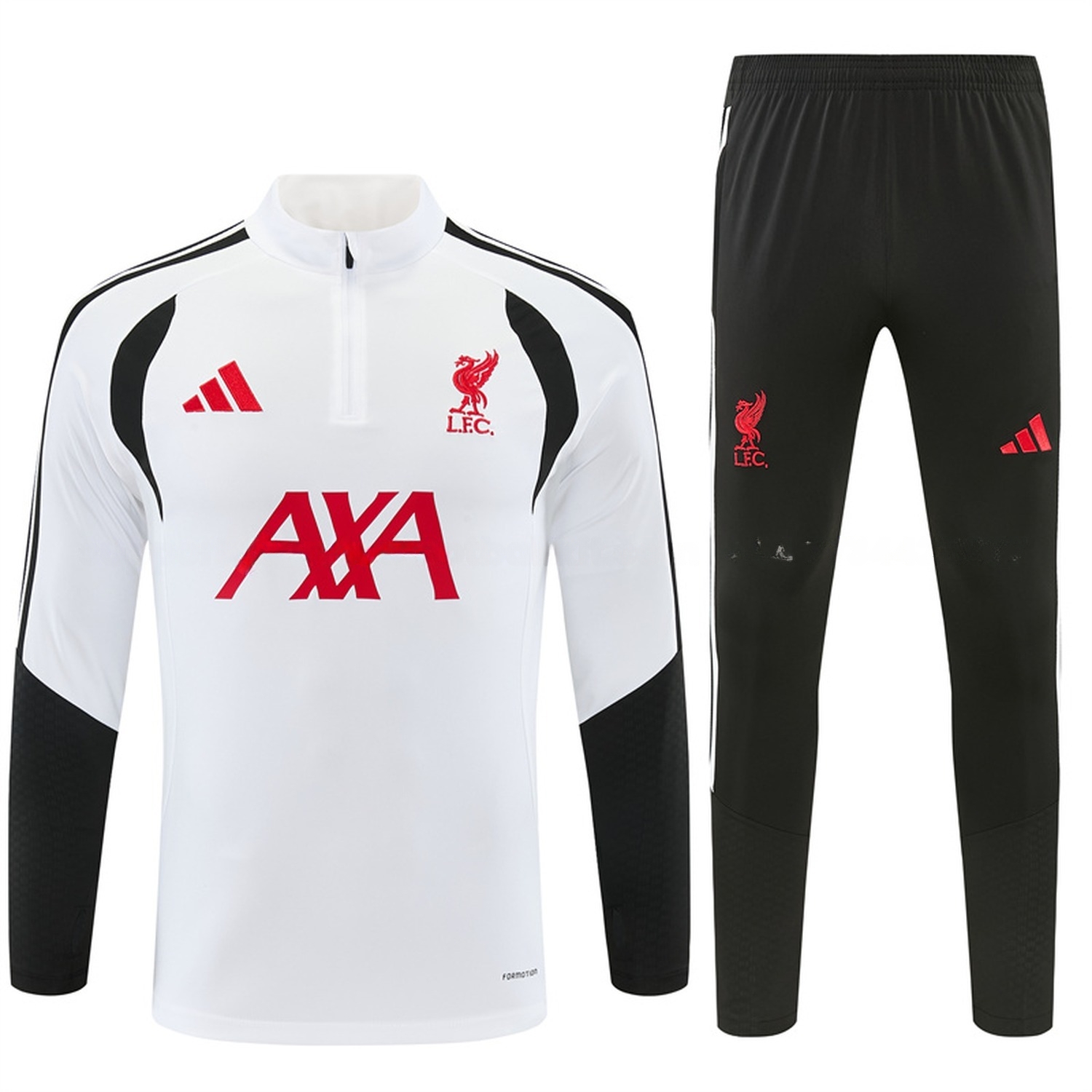 Liver.pool 26-27 Long Sleeve Training Set - White Top & Black Pants - UnitedFutballJersey