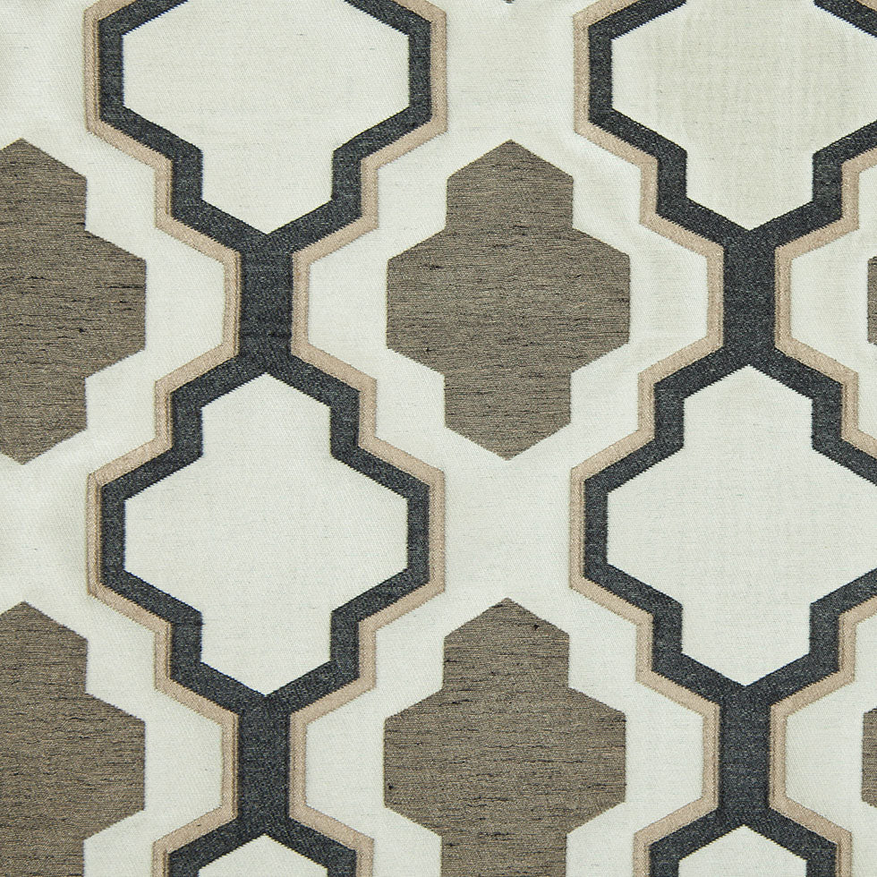 Beige and Black Geometric Lines and Shapes Satiny Brocade - Joann Fabrics