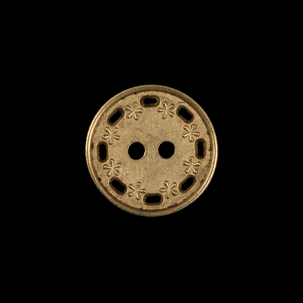 Gold Floral Metal 2-Hole Button - 30L/19mm - Joann Fabrics