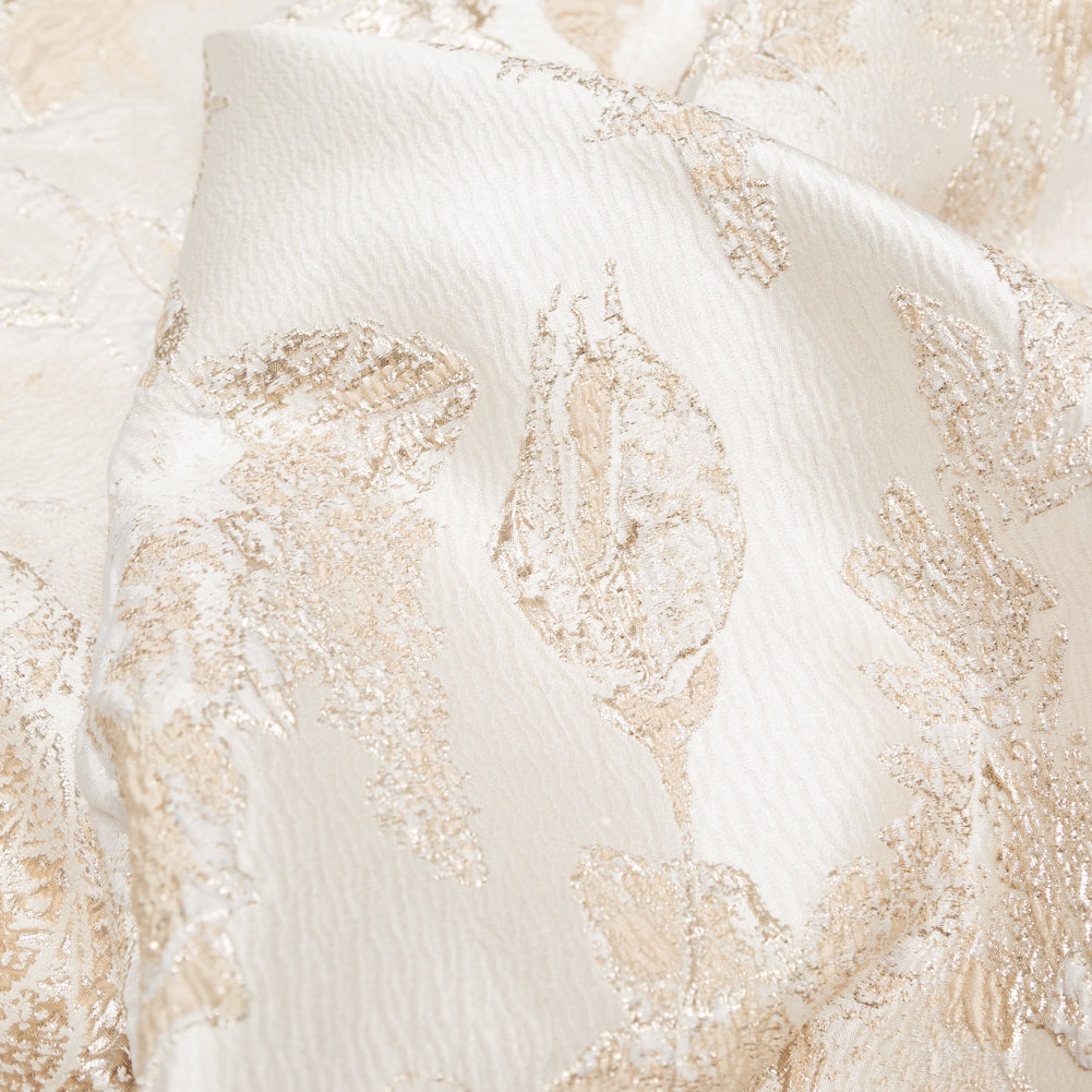 Metallic Bright Gold and Crystal Gray Floral Luxury Brocade - Joann Fabrics