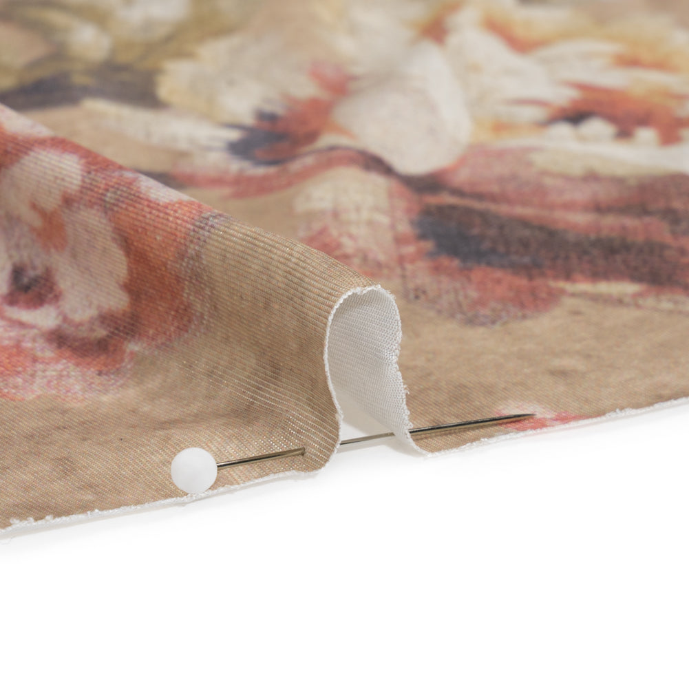 Famous Australian Designer Warm Taupe and Rose Floral Fresco Stretch Polyester Jersey - Joann Fabrics