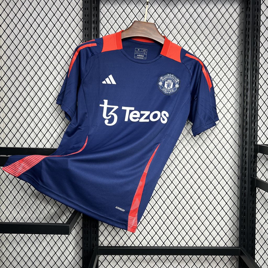 2024/2025 Manchester United Dark blue Pre-match training Jersey 1:1 Thai Quality