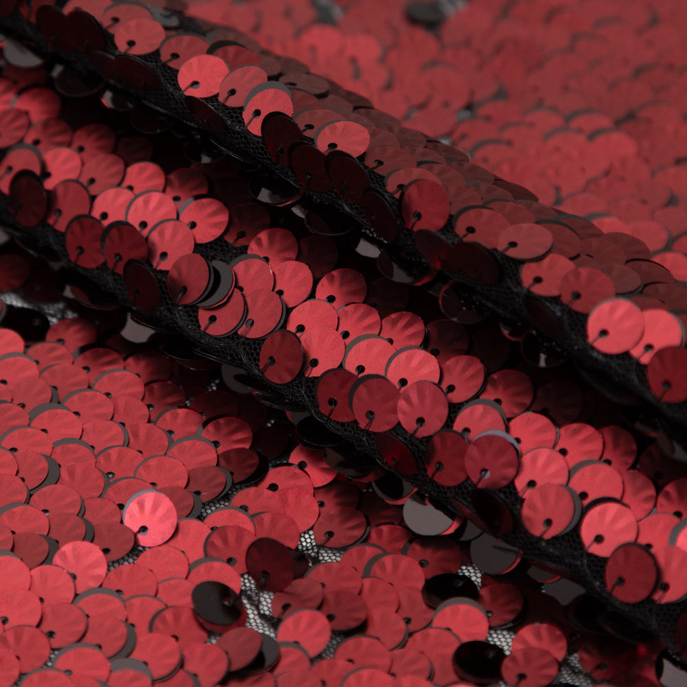 Duo-Tone Paillette Sequin Fabric - Black and Burgundy - Joann Fabrics