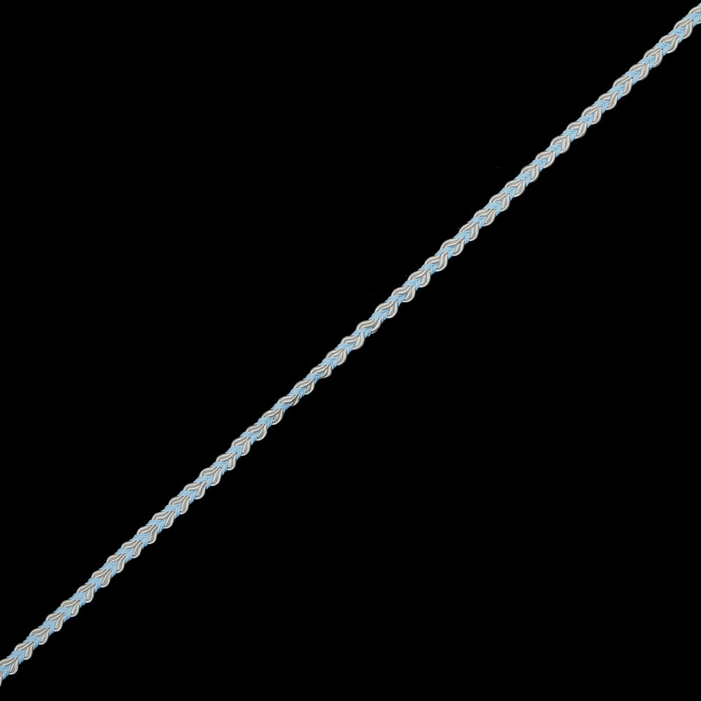 Light Blue and White Two-Tone Braided Trim - 0.25