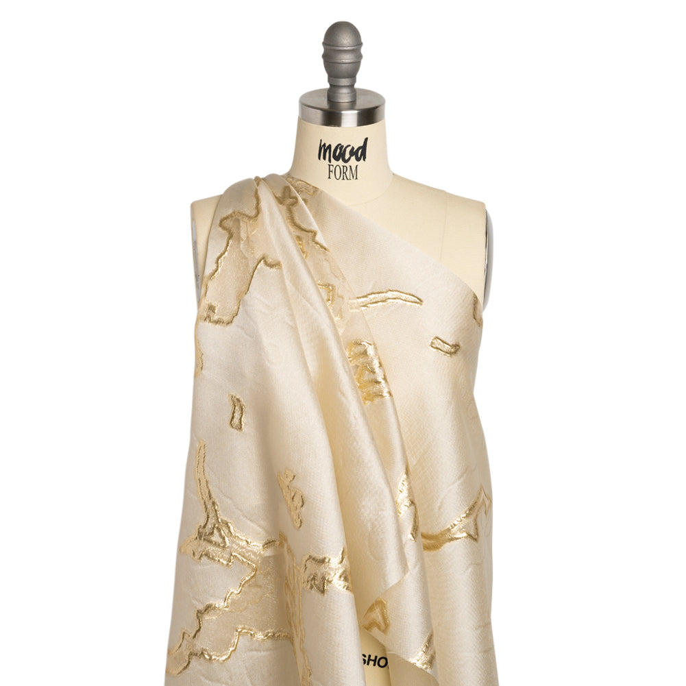 Metallic Gold and Gilded Beige Abstract Embers Luxury Burnout Brocade - Joann Fabrics