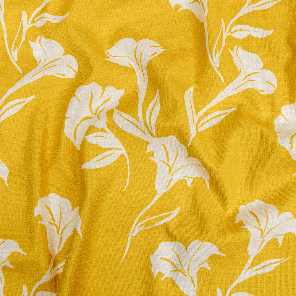 Mood Exclusive Yellow Bellflower Breeze Stretch Cotton Woven - Joann Fabrics