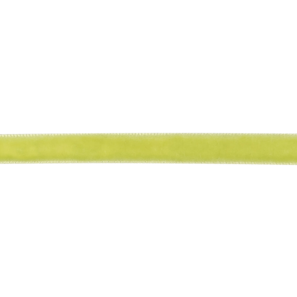 Lime Single Face Velvet Ribbon - 0.3125