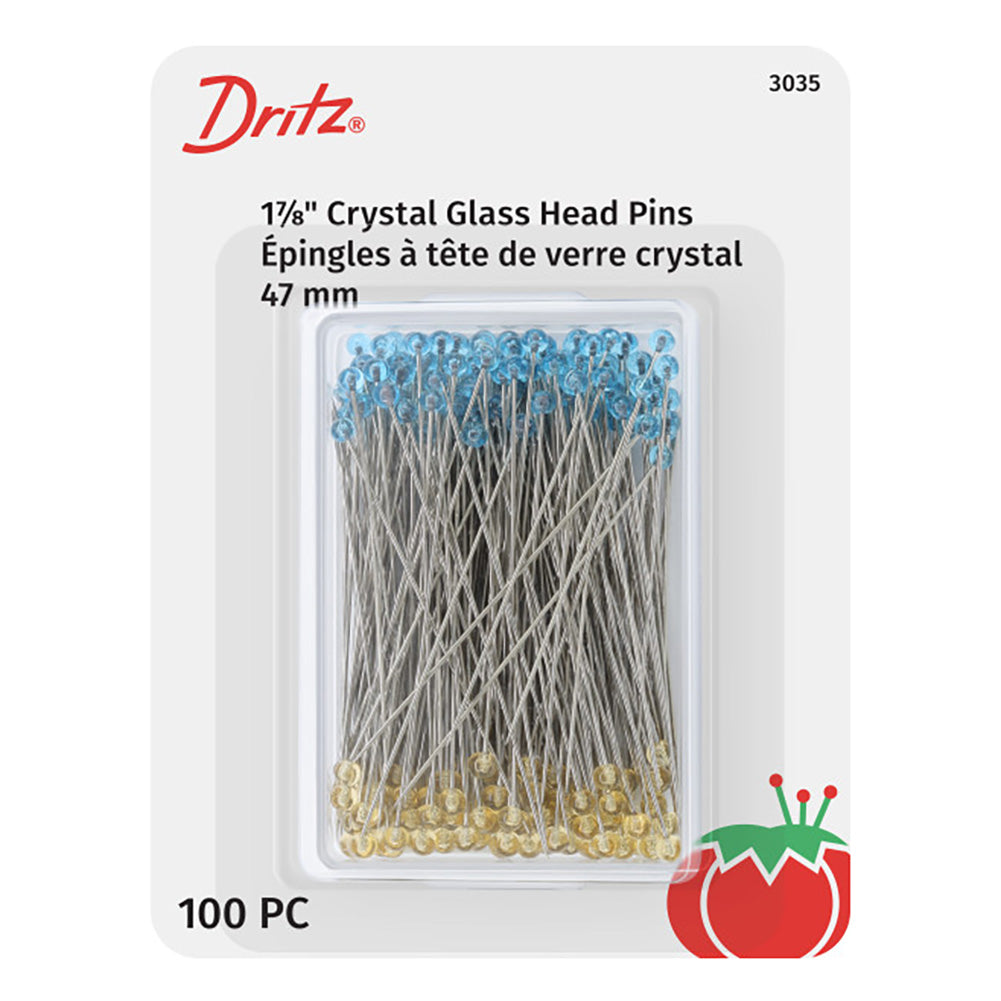 Dritz Crystal Glass Head Pins - 1.875