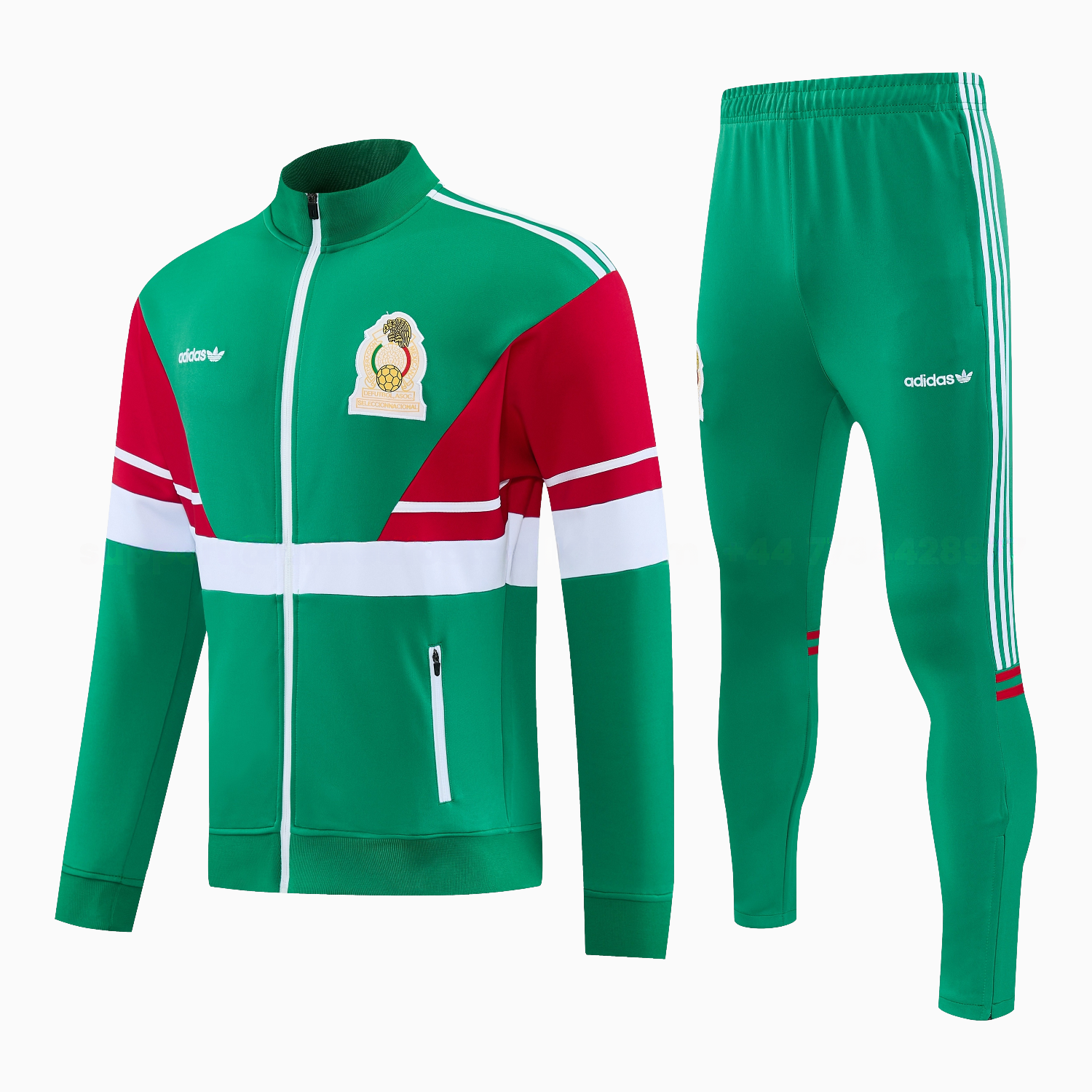 Mexico 2026 World Cup Jacket Training Tracksuit - Green Top & Green Pants - UnitedFutballJersey