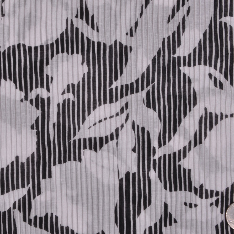 Black & White Floral Cotton Voile - Joann Fabrics