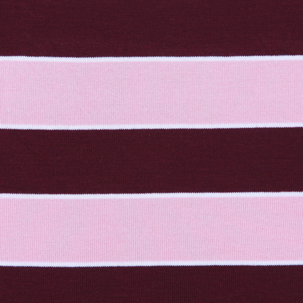 Pink and Burgndy Awing Striped Stretch Jersey Knit - Joann Fabrics