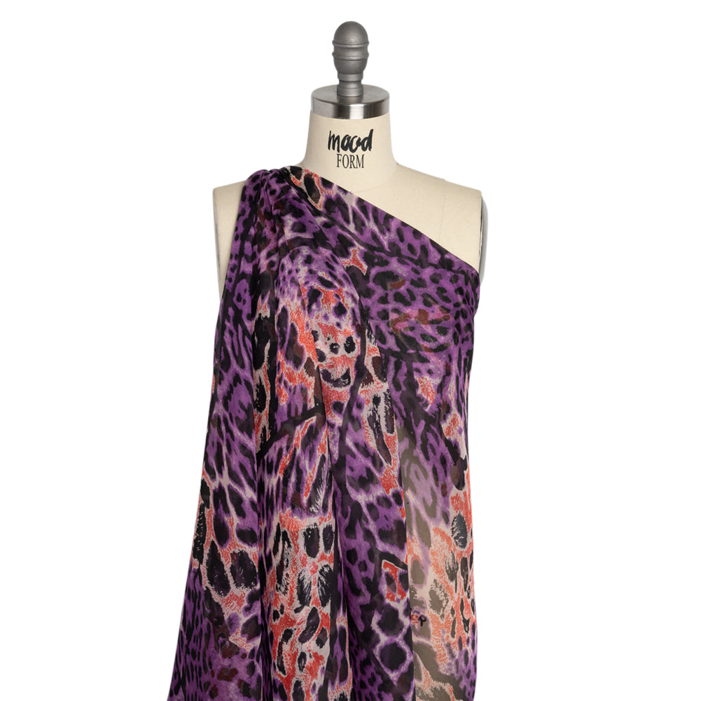 Purple, Red and Black Animal Spots Patchwork Silk Voile - Joann Fabrics