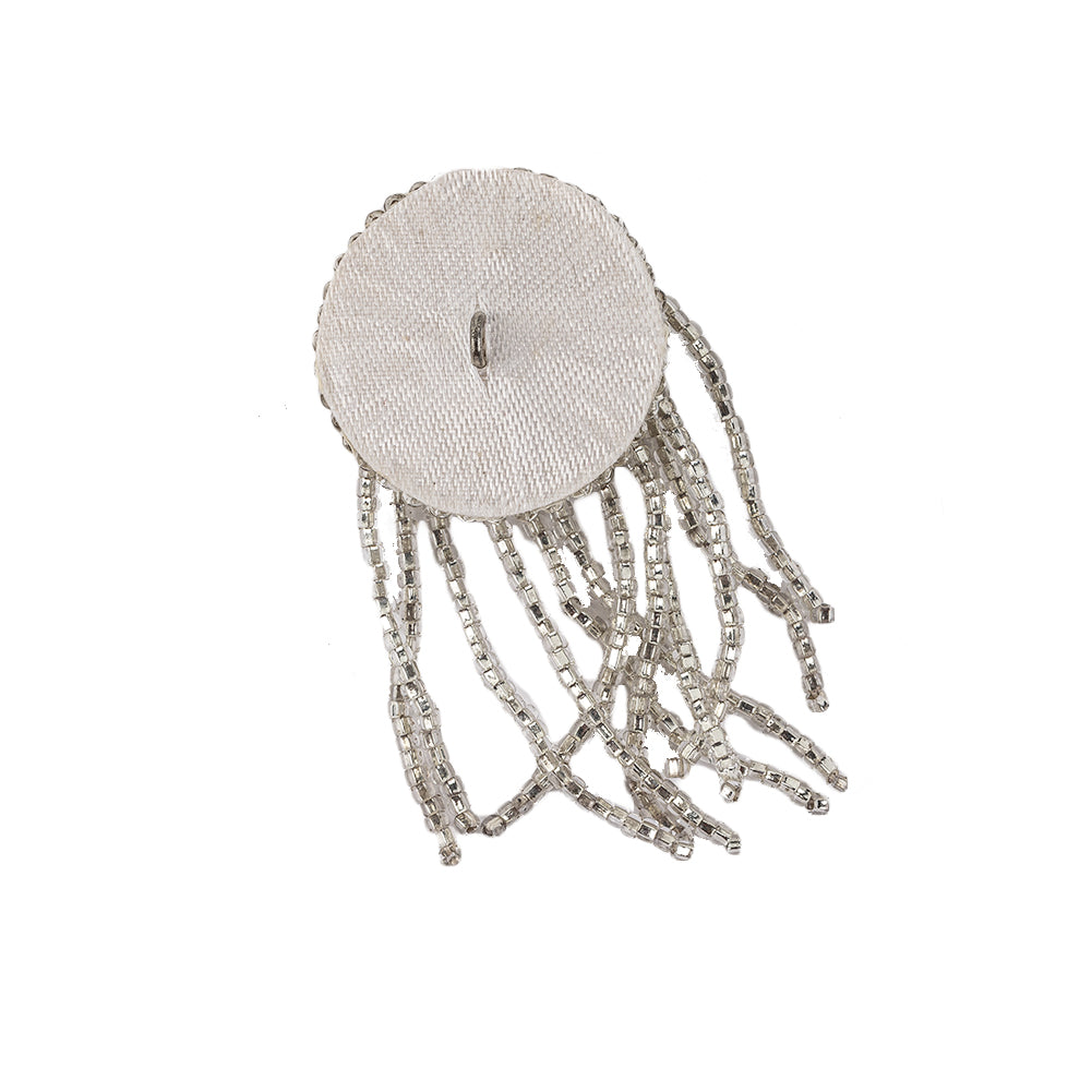 Vintage Silver-lined Beaded Tassel Button - 44L/28mm - Joann Fabrics