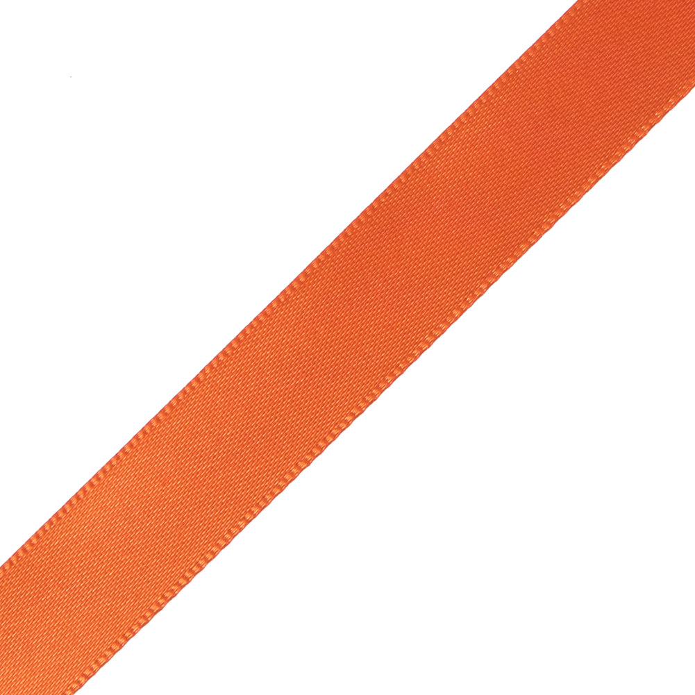 Orange Single Face Satin Ribbon - 0.375