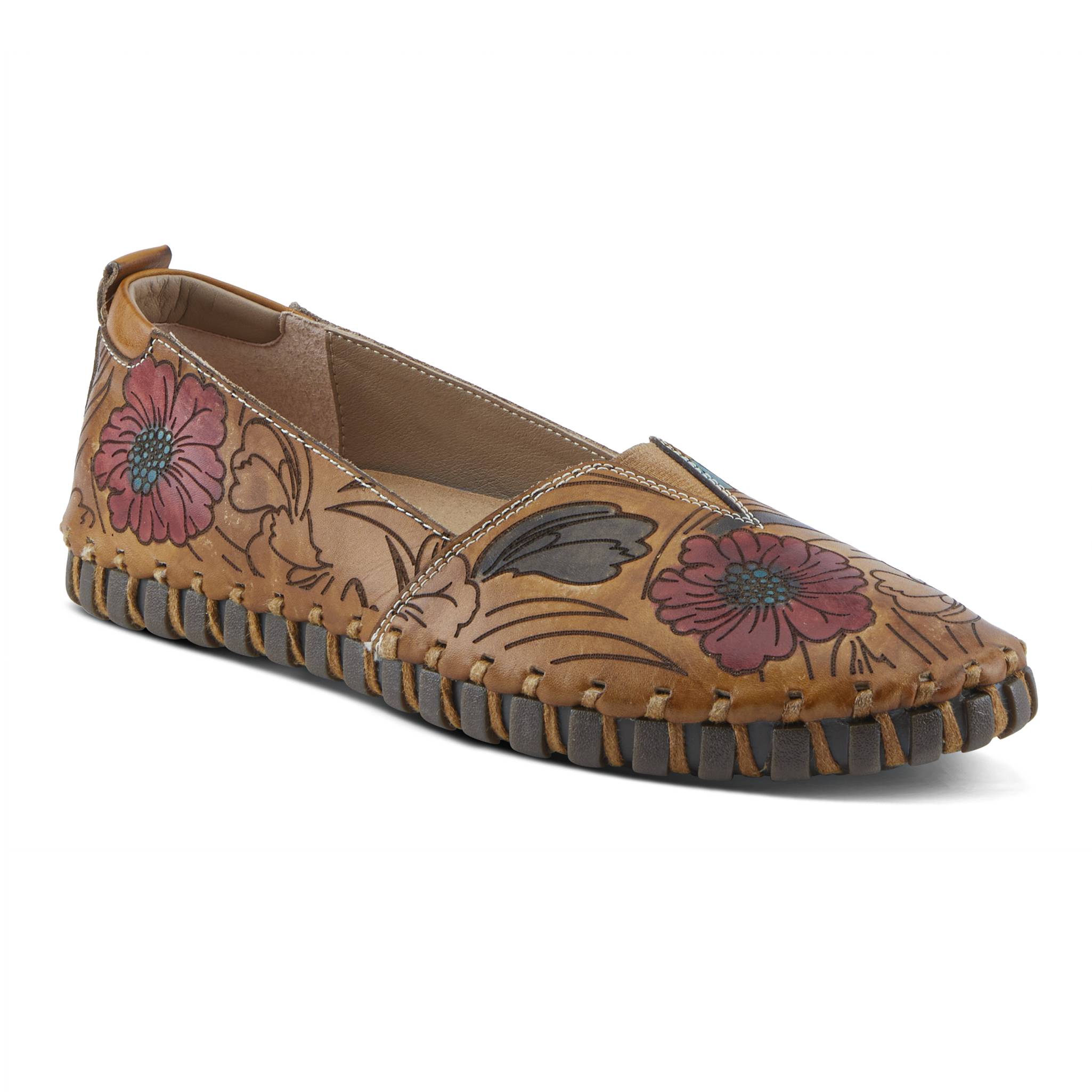 L'Artiste by Spring Step® Handpainted Etched Floral Leather Shoes - Northstyle Catalog