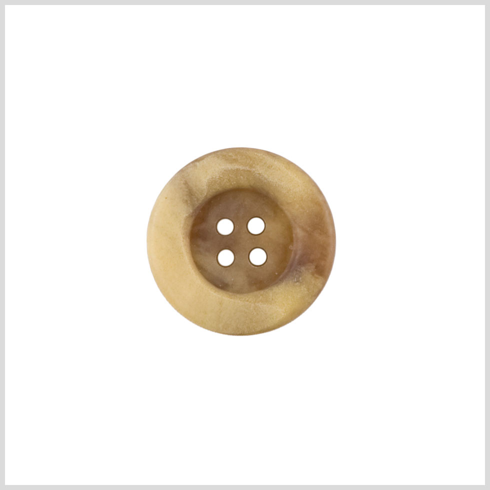 Plastic 4-Hole Button - 28L/18mm - Yellow Beige and Brown Mottled Tire Rim - Joann Fabrics