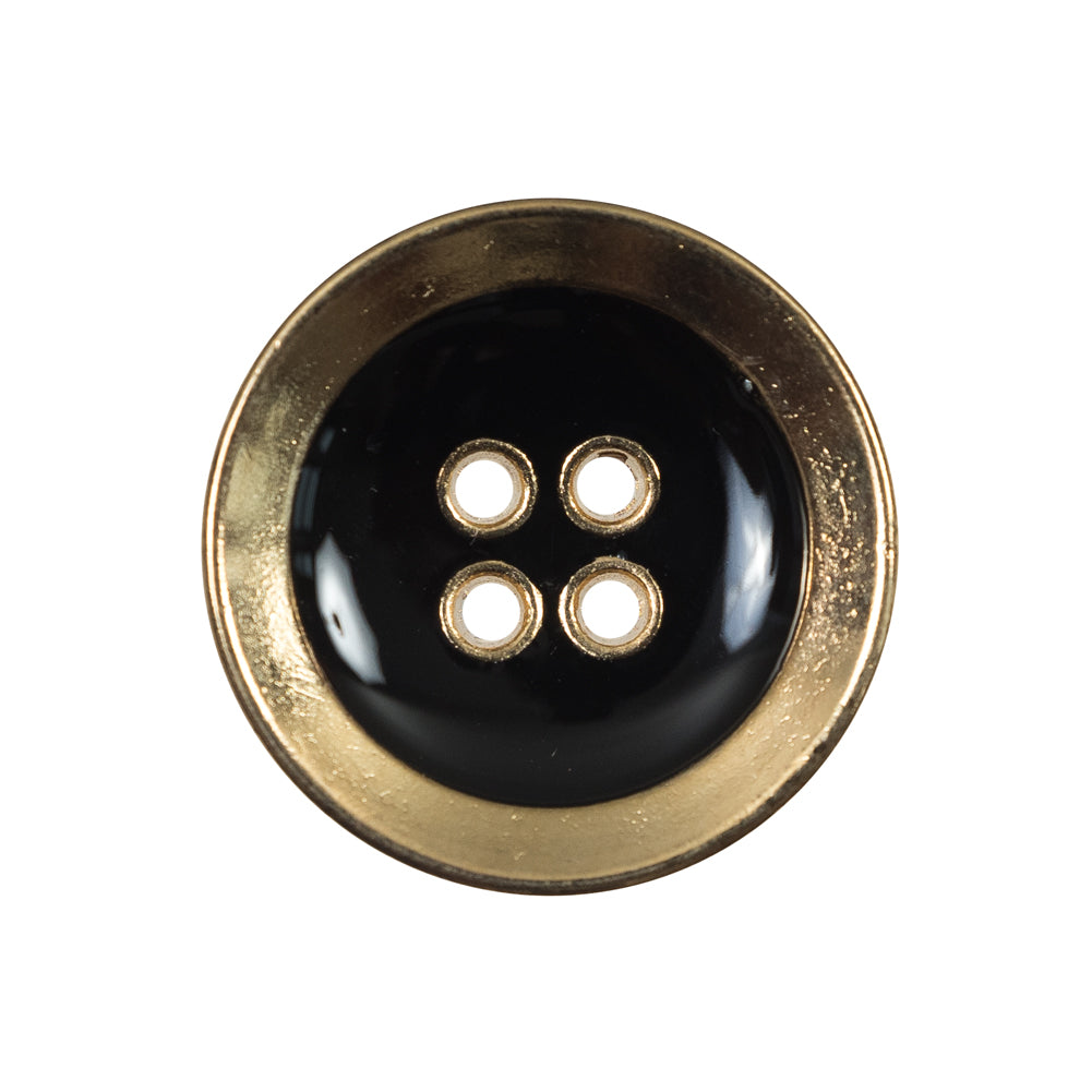 Italian Black and Gold Metal 4-Hole Button - 40L/25.5mm - Joann Fabrics