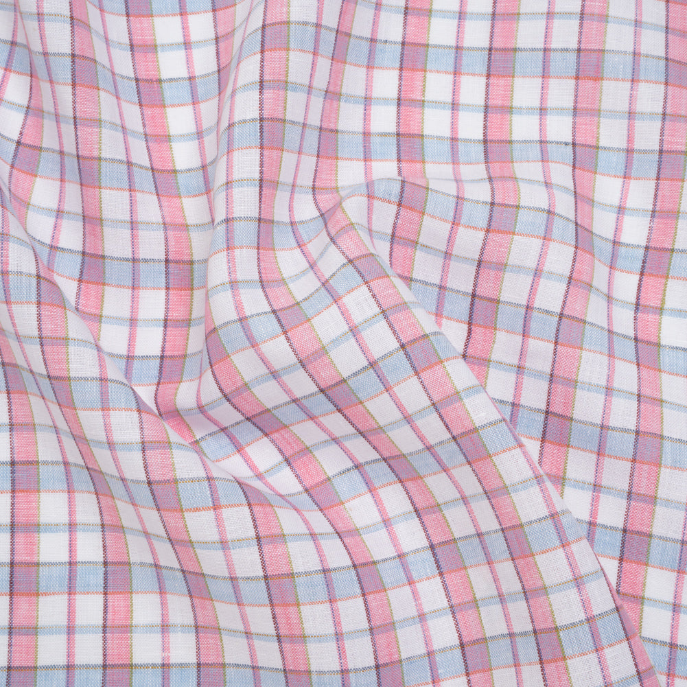 Lightweight Linen Woven - White, Baby Pink and Baby Blue Plaid - Joann Fabrics