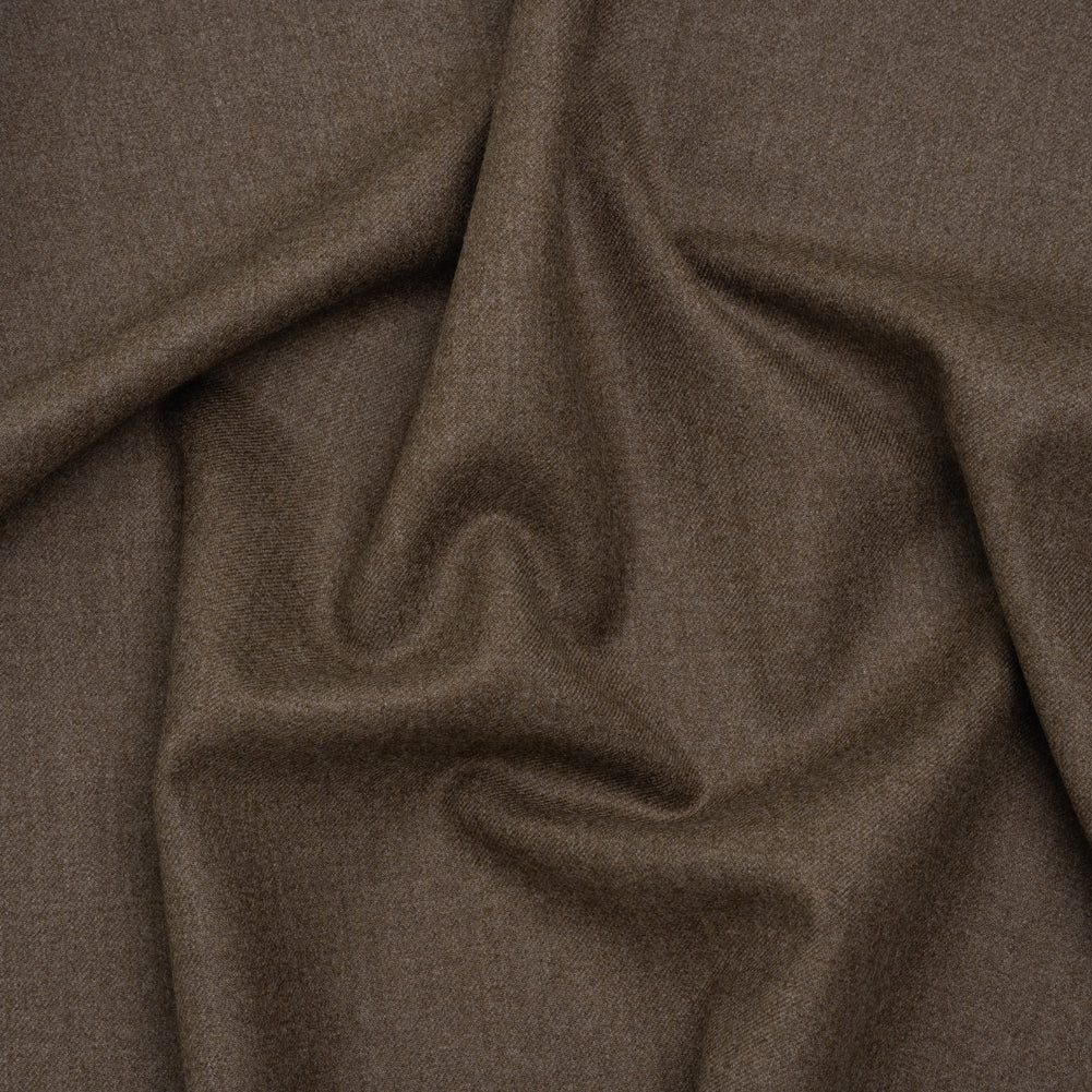 Brushed Virgin Wool Twill Made in Italy - Heathered Light Brown - Joann Fabrics