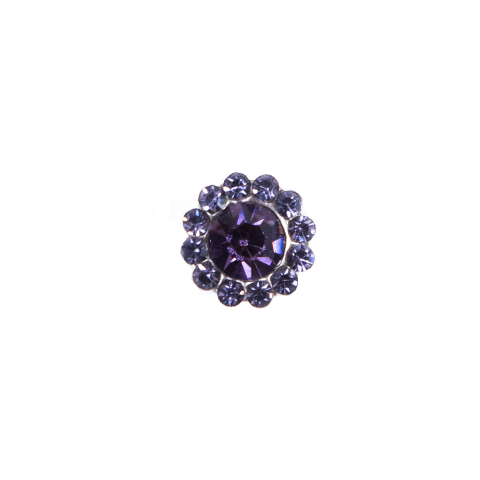 Italian Purple Rhinestone Shank Back Button - 14L/9mm - Joann Fabrics