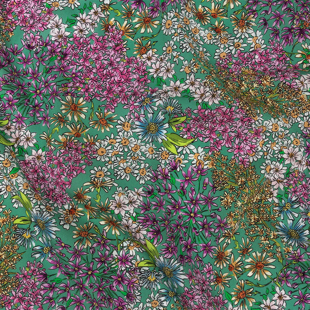 Mood Exclusive Green Dainty Daisies Cotton Voile - Joann Fabrics