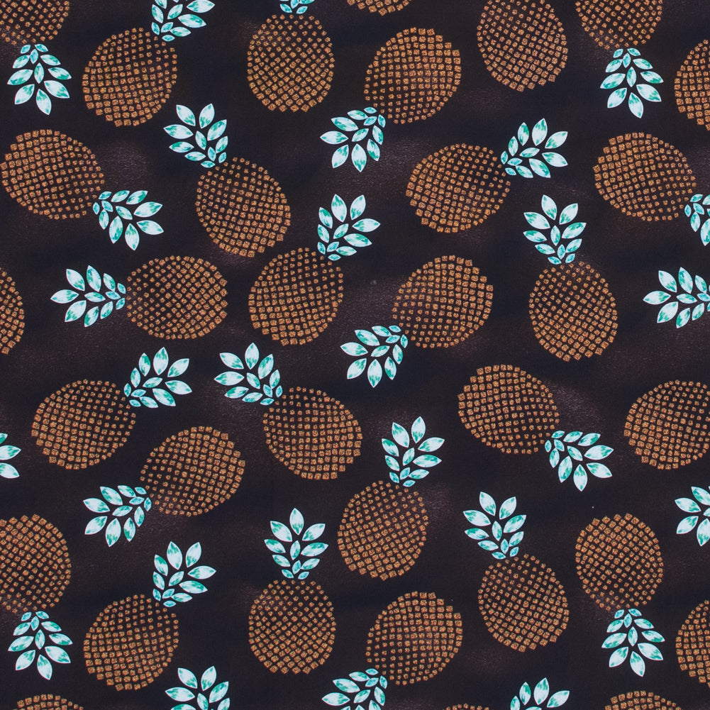 Compression Swimwear Tricot, UV Protective with Aloe Vera Microcapsules - Brown Pineapple - Caye Collection - Joann Fabrics