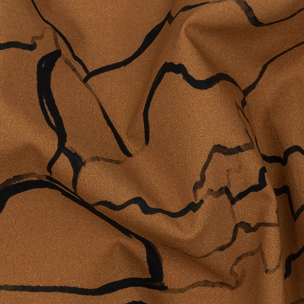 Mood Exclusive Toasted Honey Mountain Brushstrokes Cotton Poplin - Joann Fabrics