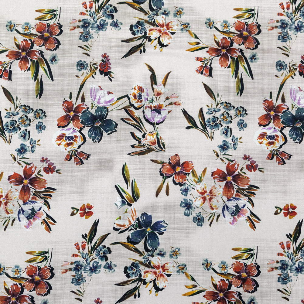 Stretch Cotton Sateen - Off-White FLoral - New Americana Print - Mood Exclusive Harvest Collection - Joann Fabrics