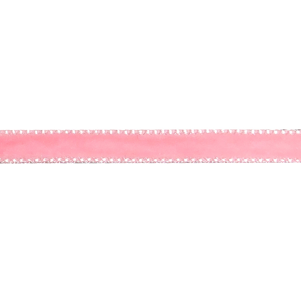 Flamingo Pink Single Face Velvet Ribbon - 0.25