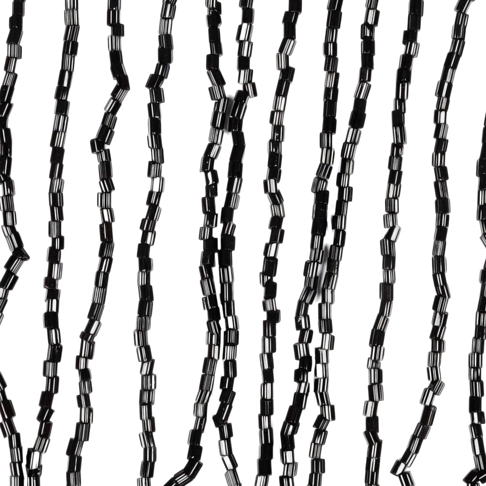 Charcoal Beaded Fringe on Braided Lip - 5