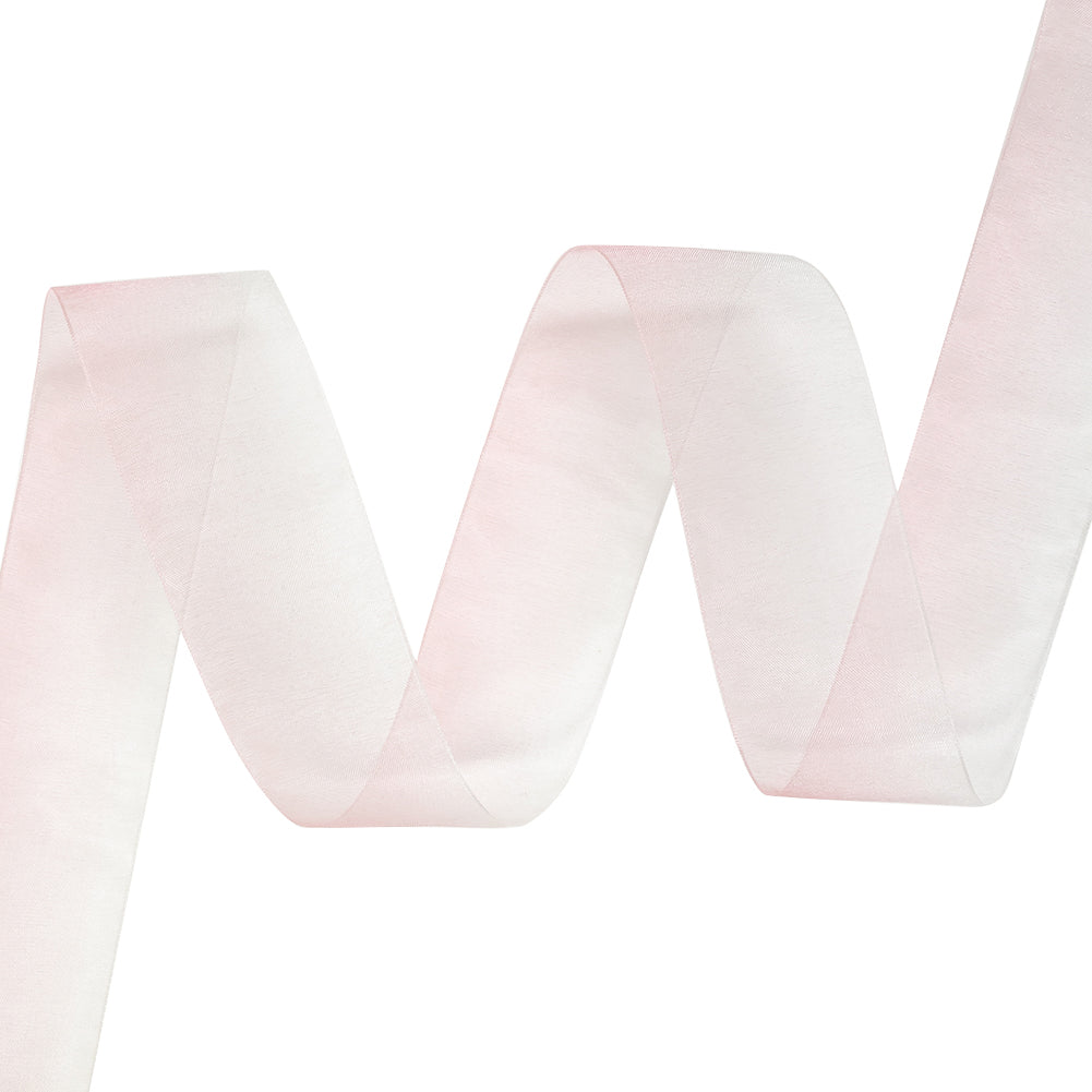 Sheer Pink and White Alyssum Ombre Ribbon - 1.5