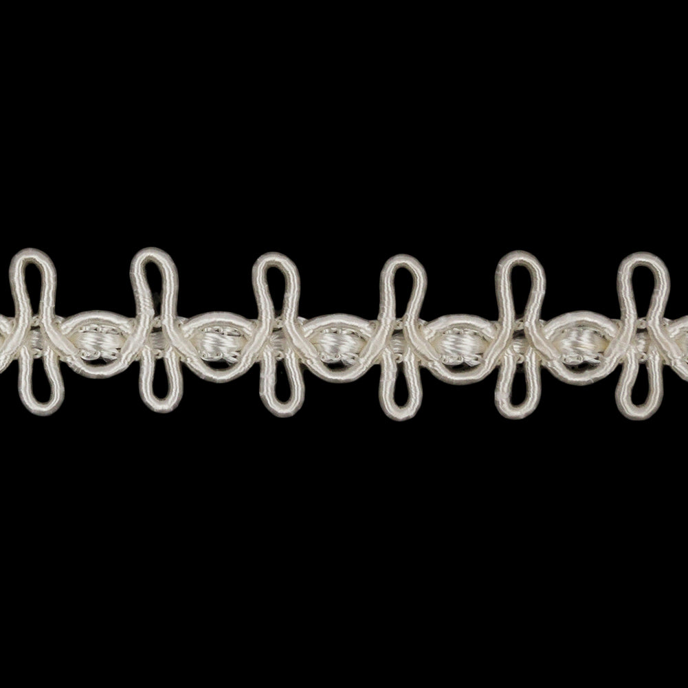 Famous NYC Designer Ivory Crossed Loops Gimp Braided Trim - 0.625