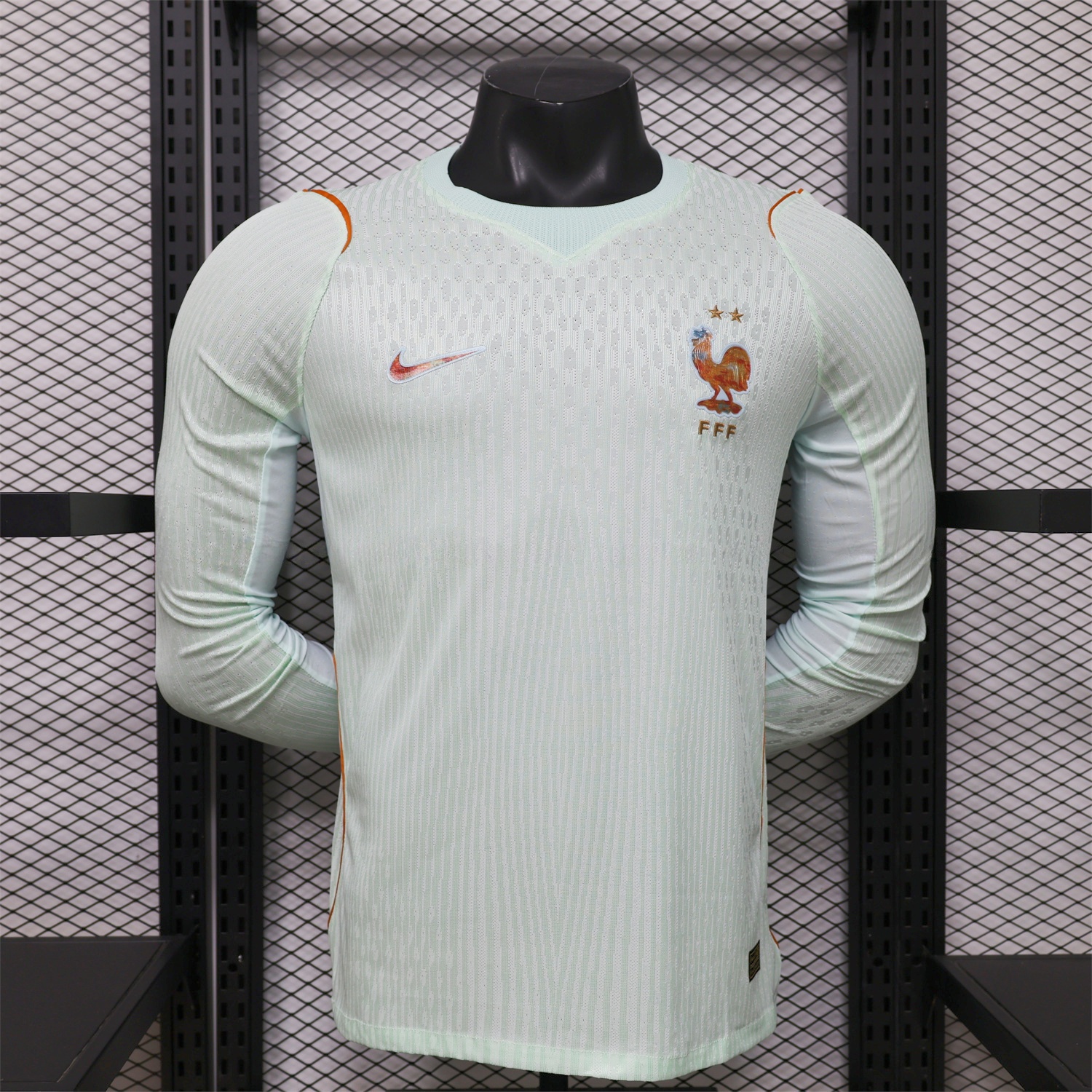 France 2026 Away Mint Green Long Sleeves Jersey - Player Version - UnitedFutballJersey