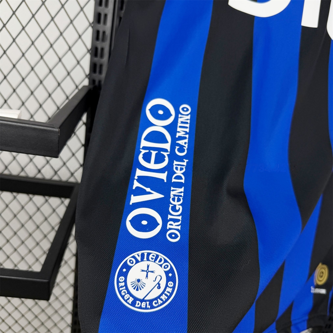 Real Oviedo 25-26 Deep Black With Royal Blue 100th Anniversary Jersey - Fans Version - UnitedFutballJersey