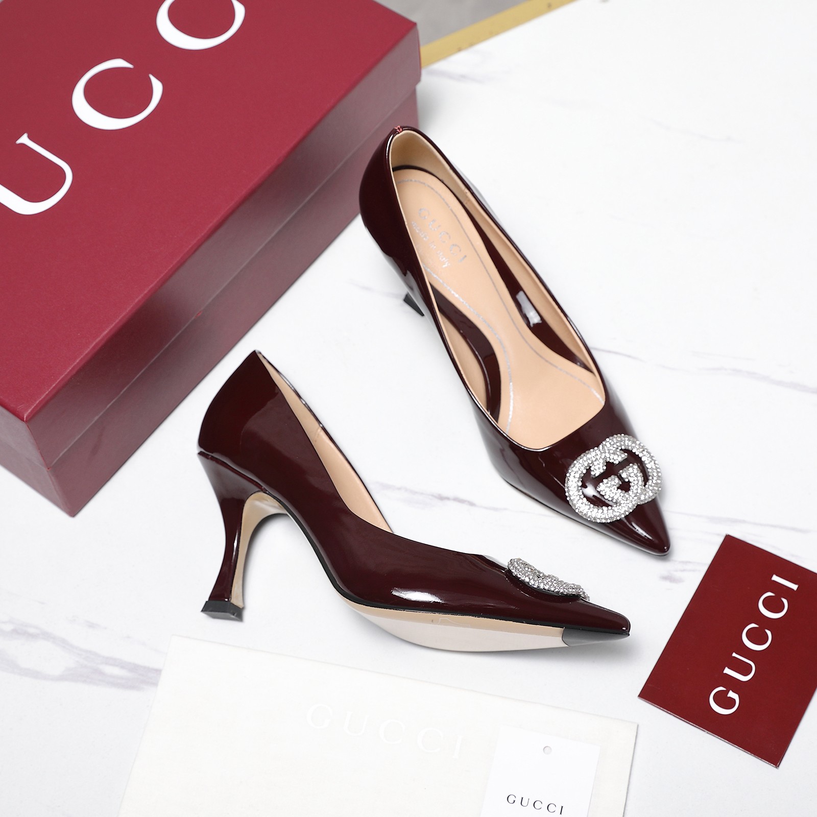Gucci Patent Leather Pointed-Toe High Heels