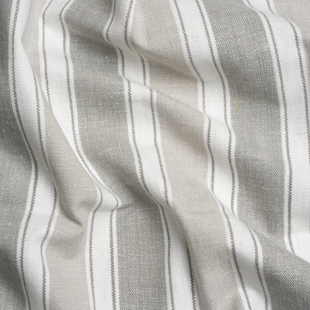 Slubbed Cotton Blend Woven - Pebble Wide Stripes - British Imported - Joann Fabrics