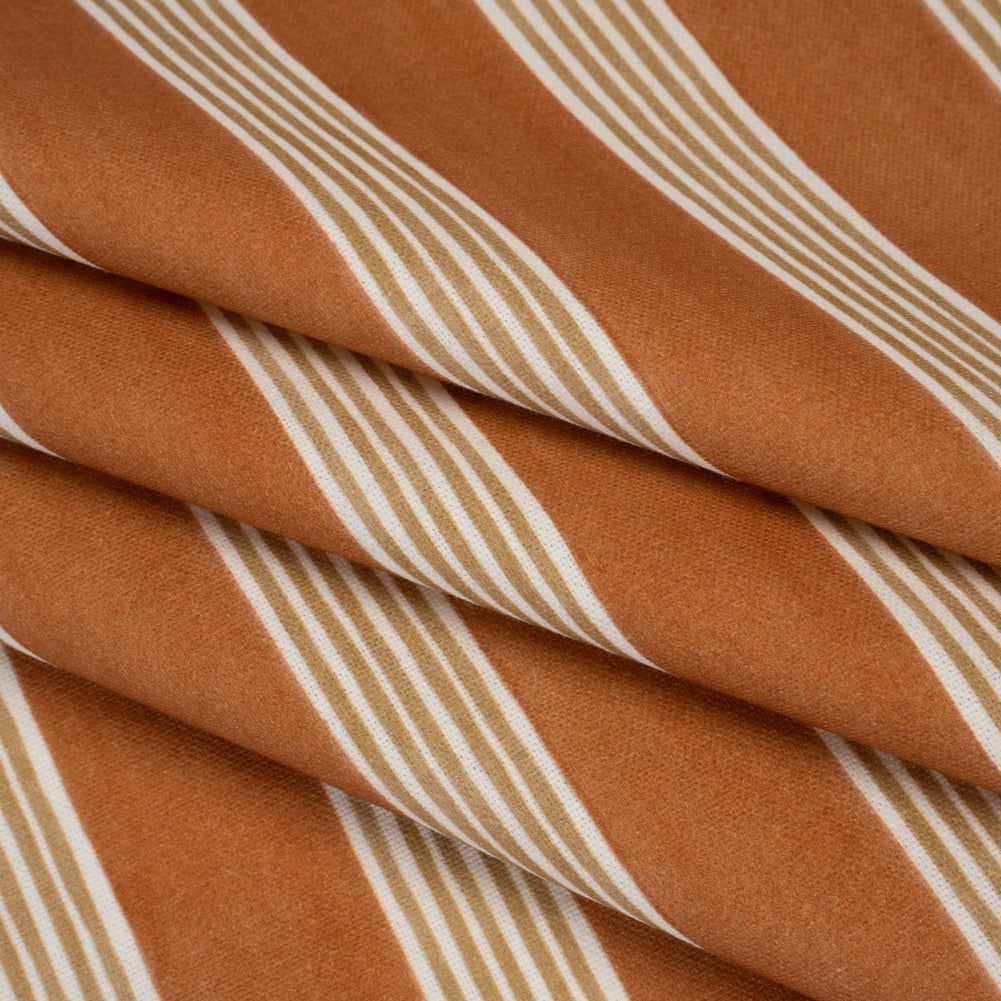 Brushed Cotton and Linen Canvas - Paprika Stripes - British Imported - Joann Fabrics
