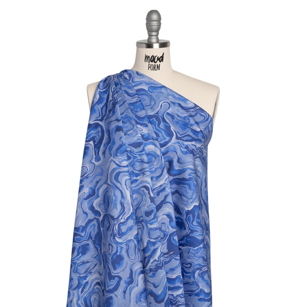 Stretch Cotton Sateen - Blue Abstract - Skyscape Print - Mood Exclusive Chariot Collection - Joann Fabrics